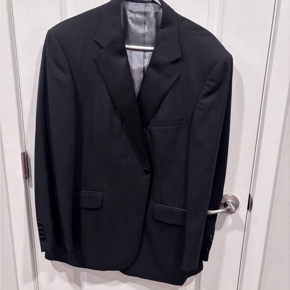 Stafford Black Tuxedo jacket and pants with Satin Lapels - Picture 2 of 8